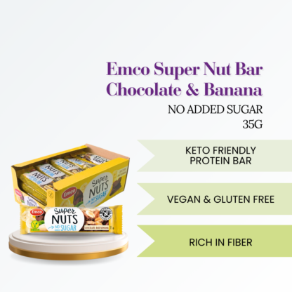 Emco Super Nut Bar Chocolate & Banana Sugar Free 35g Halal