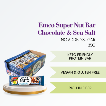Emco Super Nut Bar Chocolate & Sea Salt Sugar Free 35g Halal