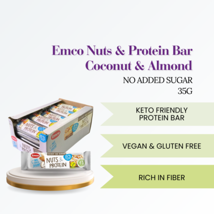 Emco Nuts & Protein Bar Coconut & Almond Sugar Free 35g Halal