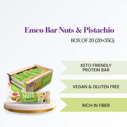Emco Nuts Bar & Pistachio 35g Halal (Box of 20)
