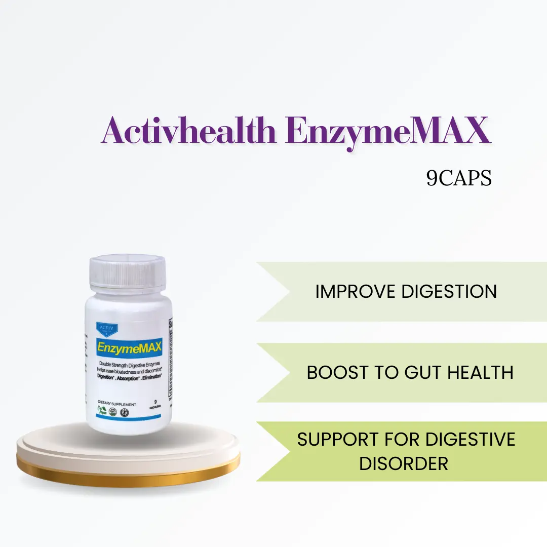 ActivHealth EnzymeMAX 9 Capsules - Digestive Enzyme Supplement