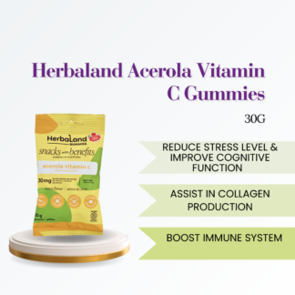 Herbaland Acerola Vitamin C Gummies 30g (Halal)