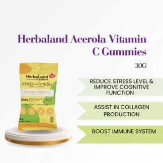 Herbaland Acerola Vitamin C Gummies 30g (Halal)