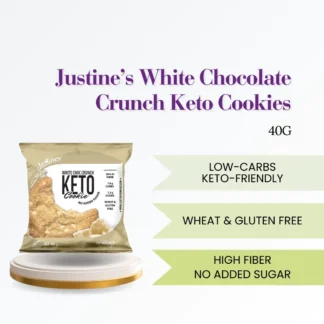 Justines Keto Cookie, White Choc Crunch 40g Halal